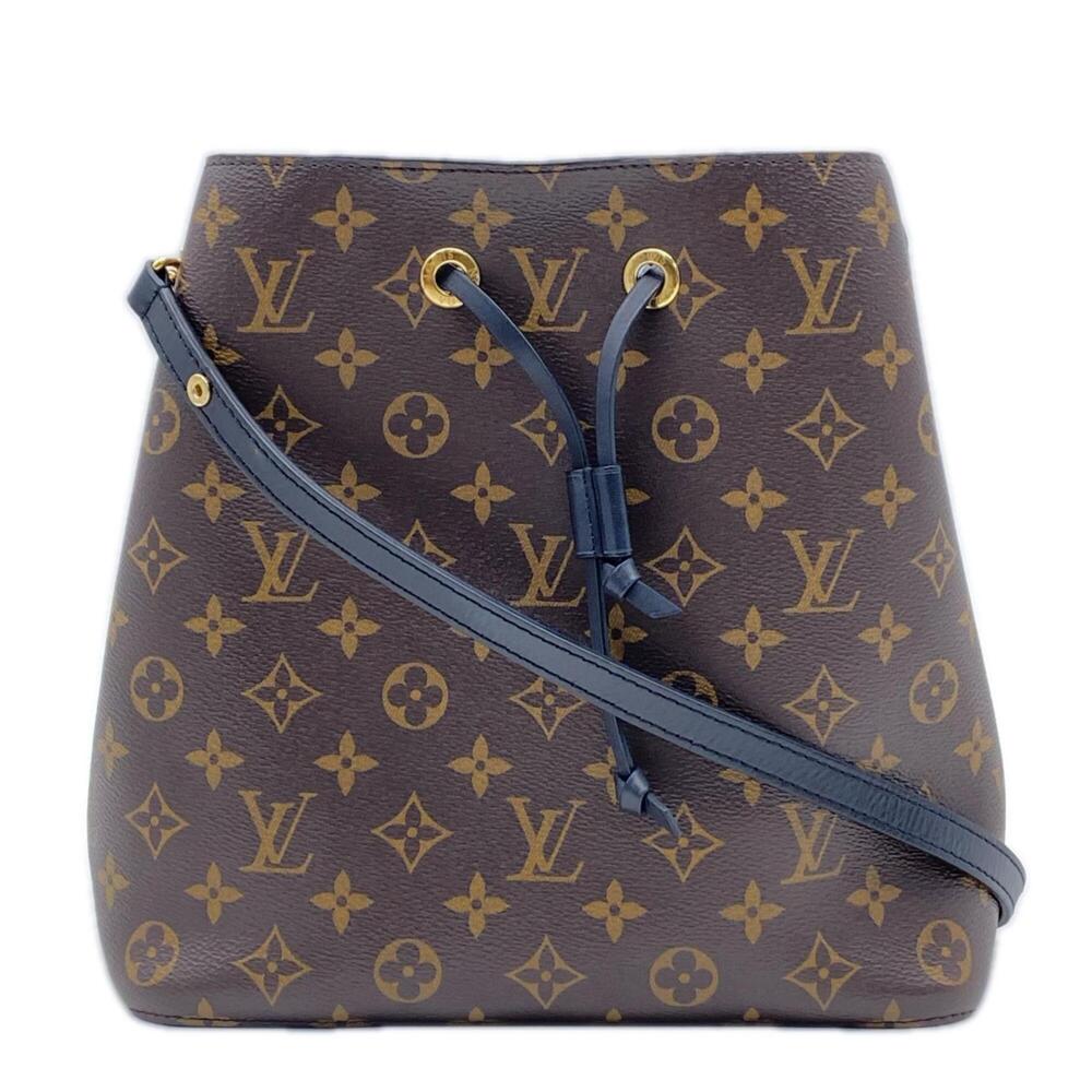 LOUIS VUITTON Monogram NeoNoe M44020 Shoulder Bag, Black Leather, Women's